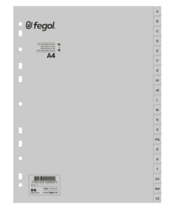 Separador PP A4 A-Z PAJORY Cinza (Alfabeto)