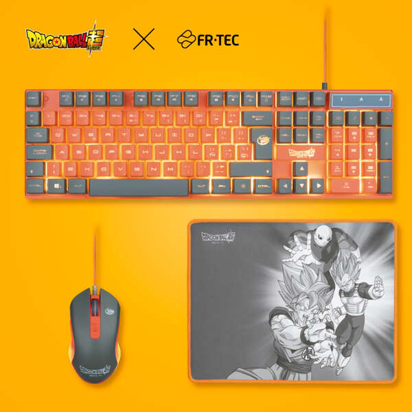 FR-TEC Set de Teclado, Rato e Tapete para Rato Dragon Ball Super - Várias Cores - 2