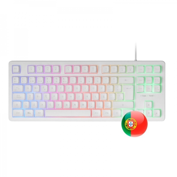 Teclado Mars Gaming MK023 - Compativel com vários sistemas Portugues - Cor Branco - 1