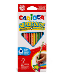 Caixa 12 Lápis de Cor Longos CARIOCA Supercolor Triangular 3.5mm