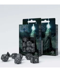 Dados Dungeons and Dragons, Dragons Dados Rúnicos Branco e Preto – Q Workshop