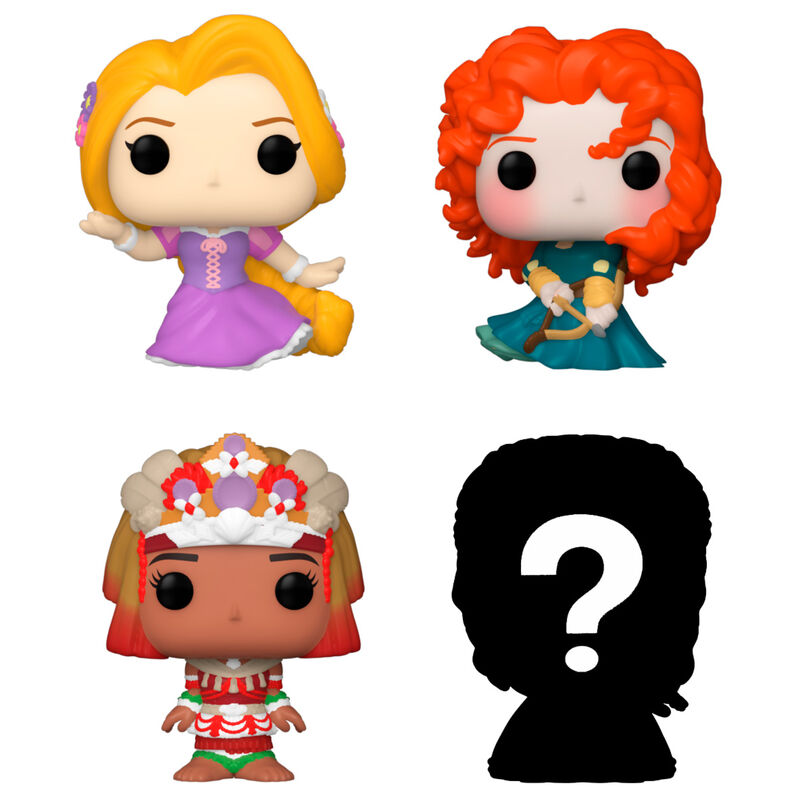 Funko Pack 4 Bitty Pop Disney Rapunzel, Mérida, Moana e Mistério - 2
