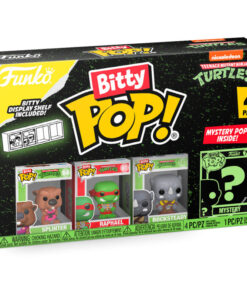 Funko Pack 4 Bitty Pop TMNT Splinter, Raphael, Rockstedy e Mistério